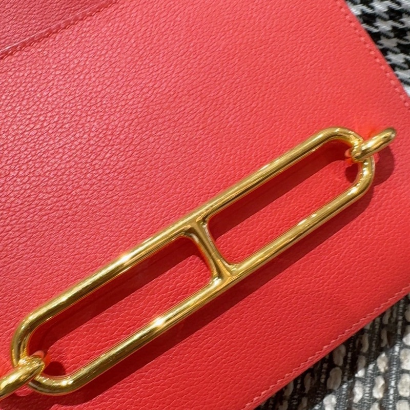 🌟Hermes🌈Mini Roulis 19❤️蕃茄紅色金扣❤️99新🌟evercolor皮🌟-3