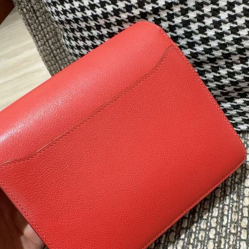 🌟Hermes🌈Mini Roulis 19❤️蕃茄紅色金扣❤️99新🌟evercolor皮🌟-6