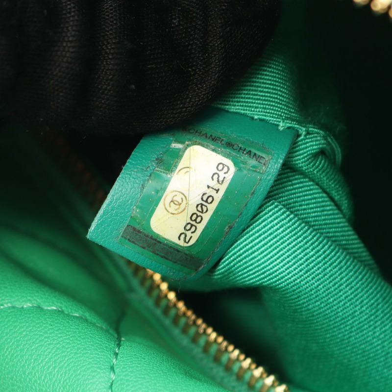 CHANEL Matelasse Hobo 鏈條單肩包 AS1747 羔羊皮 綠色 二手 GHW CC-4