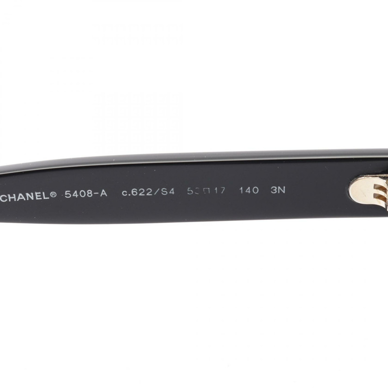 香奈兒 (CHANEL) 標誌太陽眼鏡,黑色塑膠材質,二手,女士款,CC Coco 標誌-4