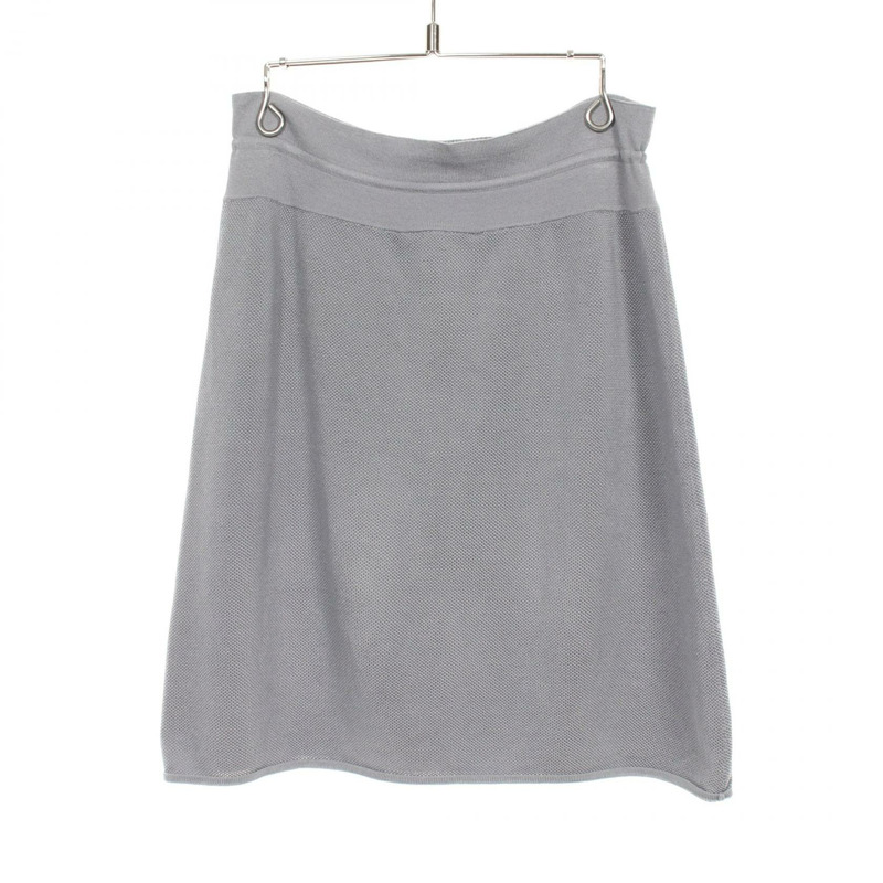 香奈兒 COCO Mark 針織半身裙 P43493K04424 真絲灰色 二手 女款 36碼-1