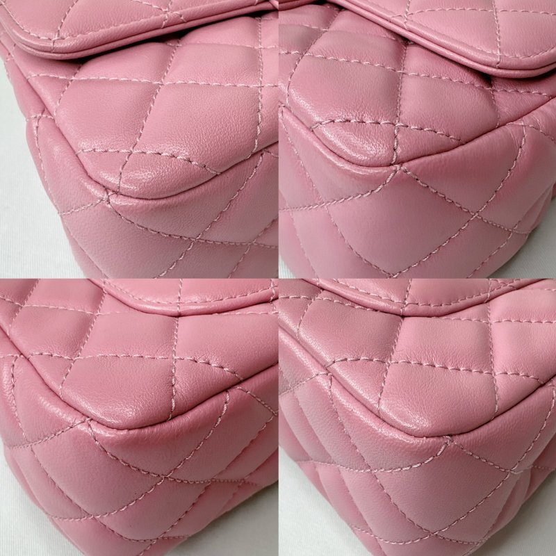 CHANEL 24C粉鑽字母手柄大mini鏈包-10