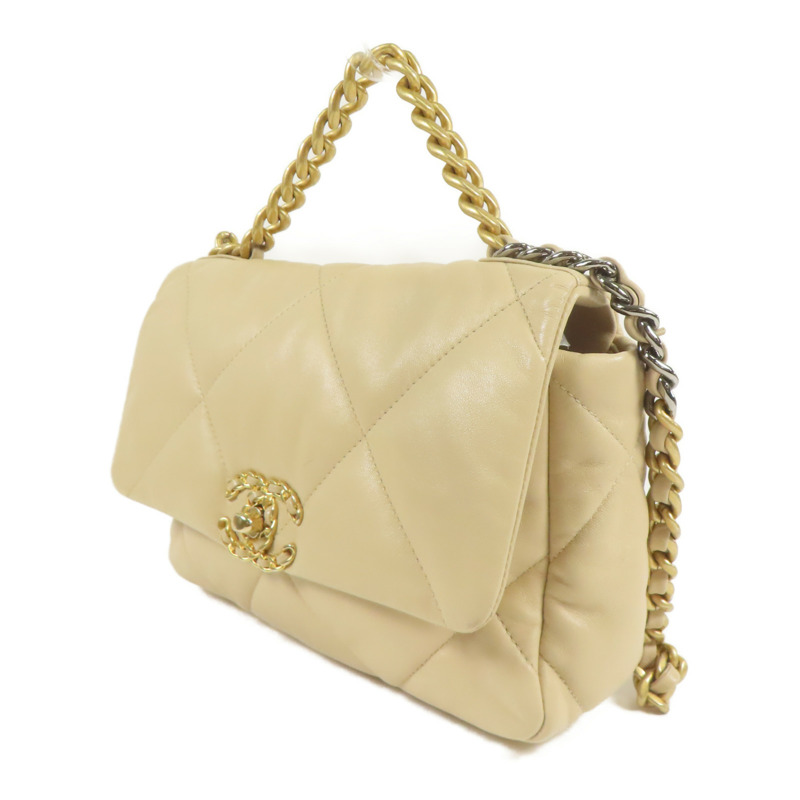 CHANEL 羊皮皮革C19手挽肩背兩用袋-2