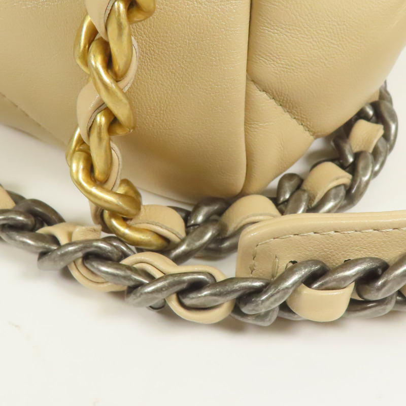 CHANEL 羊皮皮革C19手挽肩背兩用袋-8