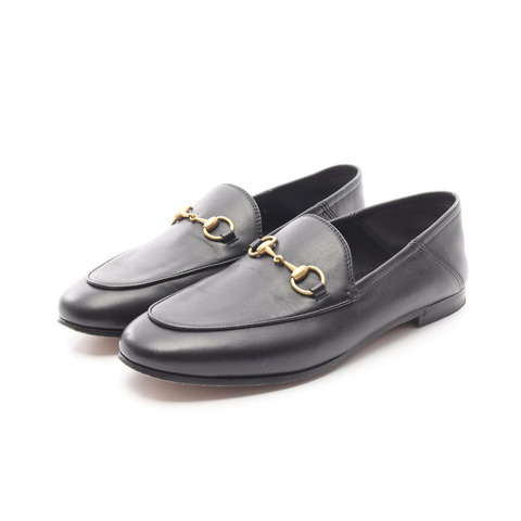 GUCCI Brixton 馬銜扣樂福鞋 414998 皮革黑色二手女款 37 碼