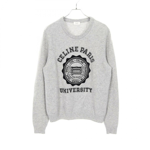 CELINE 毛衣針織衫 2A04H849K 羊絨灰色二手男款 XL 碼