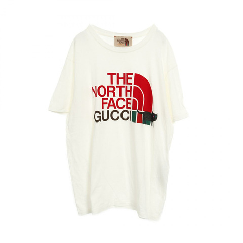 GUCCI × THE NORTH FACE T卹 615044 棉 白色 紅色 二手 女款 尺寸 S