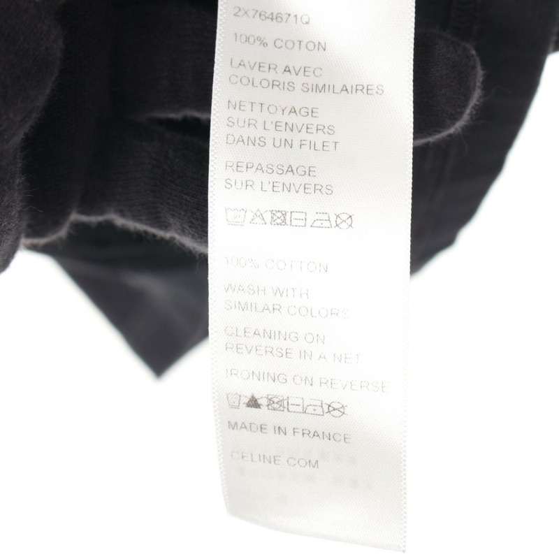 CELINE 寬鬆 T 卹上衣 2X764671Q 棉質黑色二手男款 XS 碼標誌-3