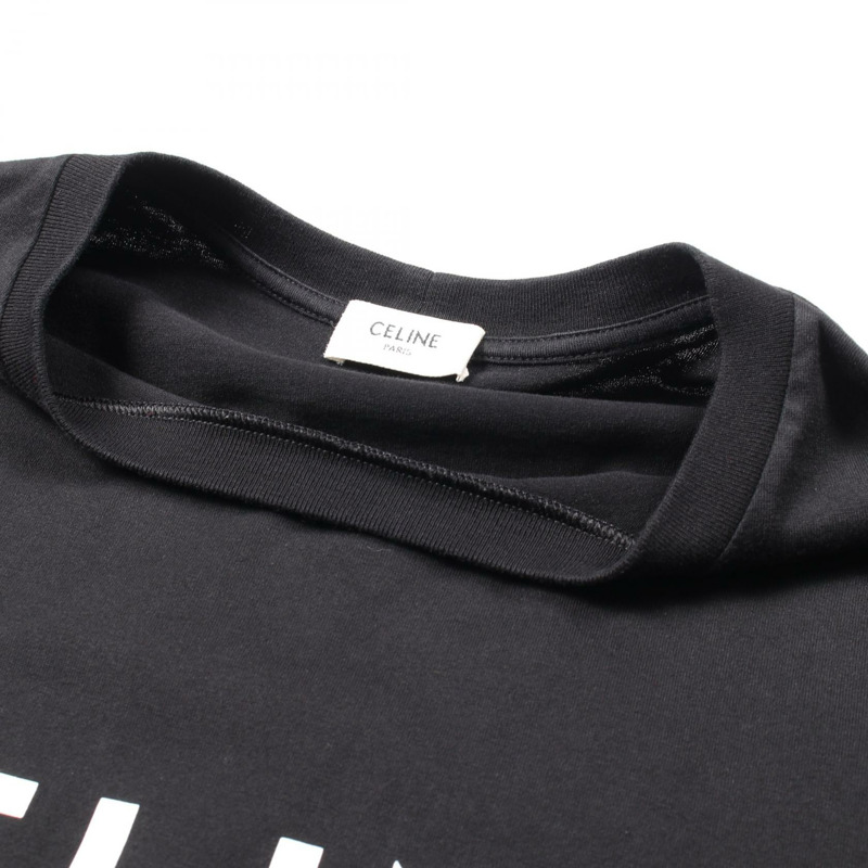 CELINE 寬鬆 T 卹上衣 2X764671Q 棉質黑色二手男款 XS 碼標誌-7