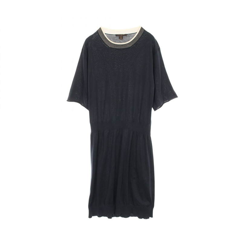 路易威登短袖洋裝 RW151W F7KD10OIA 絲棉 #M 海軍藍 二手女款-0