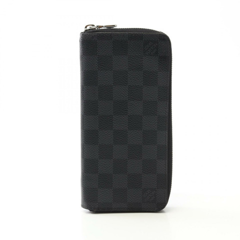 LOUIS VUITTON Zippy 垂直錢包長款皮夾 N63095 Damier Graphite 黑色 LV