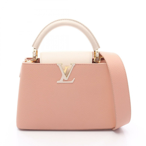 LOUIS VUITTON Capucines BB 2Way 單肩包 手提包 M21045 Taurillon 皮革 粉紅色