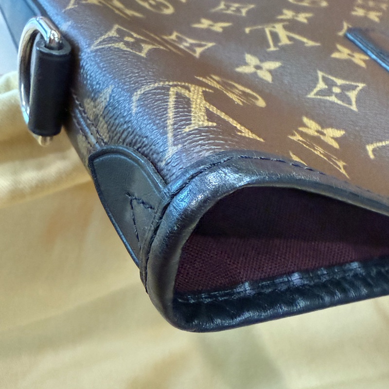 真品LV Macssar DAVIS系列 原花黑牛皮手提公事包 路易威登M56708手提 肩揹 側背包 公事包 托特包-31