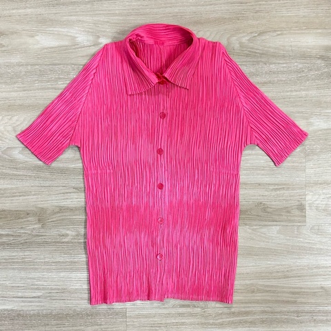 Issey Miyake Pleats Please 粉紅色襯衫上衣
