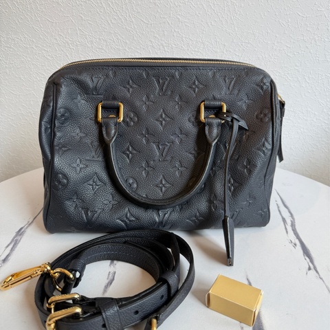 speedy25全真皮深藍❤️lv