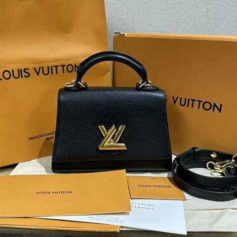 ✨LV 黑金twist手提肩背斜背包 芯片款20*15*8 98新配件塵袋盒子