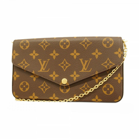 Louis Vuitton 單肩皮夾 Monogram Pochette Felicie M81896 棕色 Fuchsia 女款