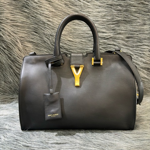 YSL 311210 CABAS 黑色牛皮 金釦 手提包 肩背包 斜背包 兩用包 學院包