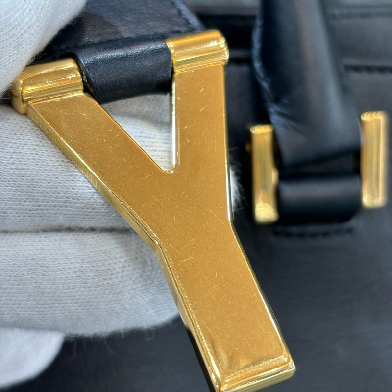 YSL 311210 CABAS 黑色牛皮 金釦 手提包 肩背包 斜背包 兩用包 學院包-6