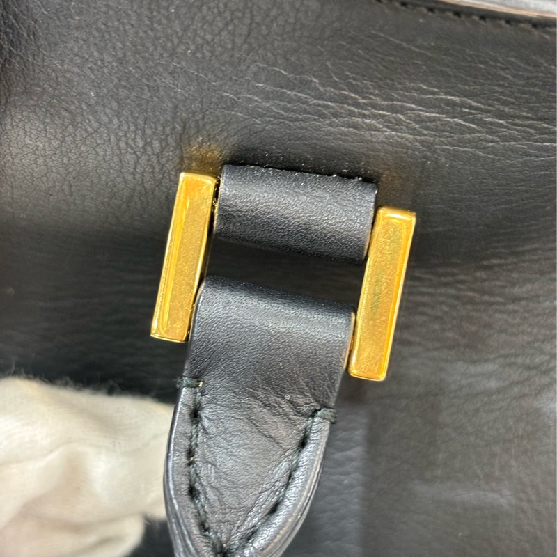 YSL 311210 CABAS 黑色牛皮 金釦 手提包 肩背包 斜背包 兩用包 學院包-20