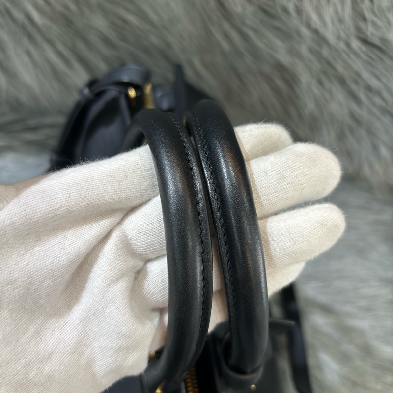 YSL 311210 CABAS 黑色牛皮 金釦 手提包 肩背包 斜背包 兩用包 學院包-35