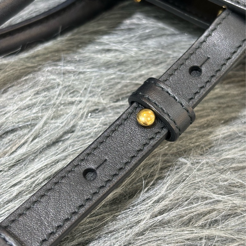 YSL 311210 CABAS 黑色牛皮 金釦 手提包 肩背包 斜背包 兩用包 學院包-47