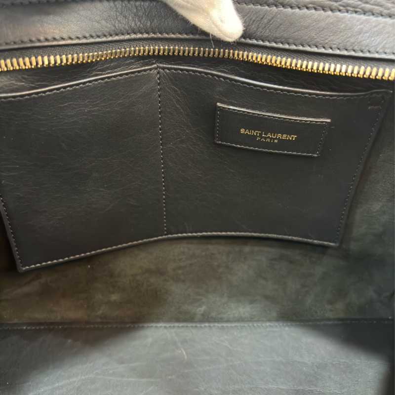 YSL 311210 CABAS 黑色牛皮 金釦 手提包 肩背包 斜背包 兩用包 學院包-57