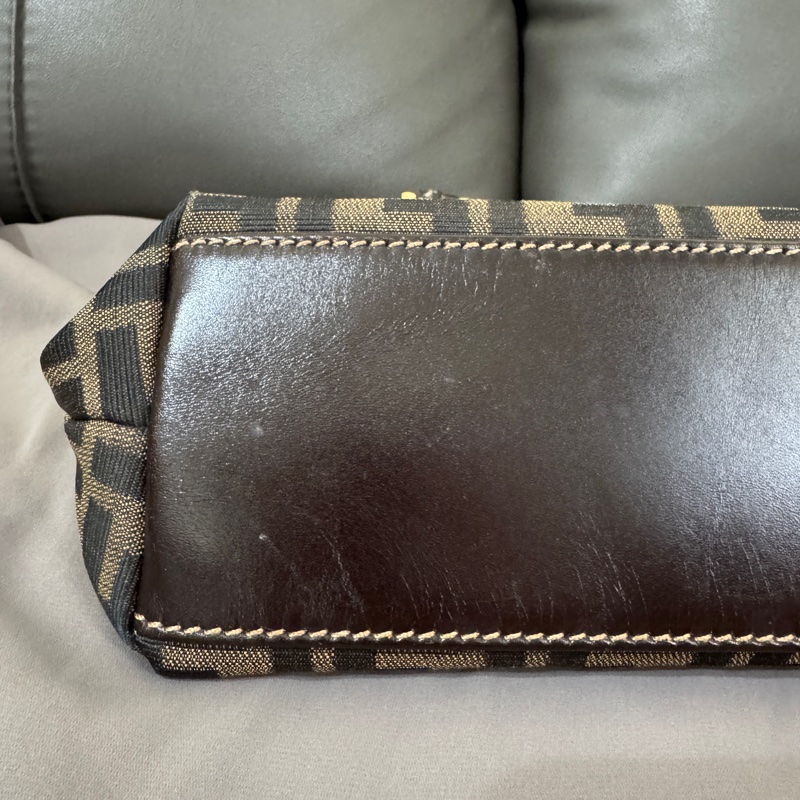 Fendi 老花貝殼手提肩背兩用包（咖）/兩用包/肩背包/手提包/貝殼包-9