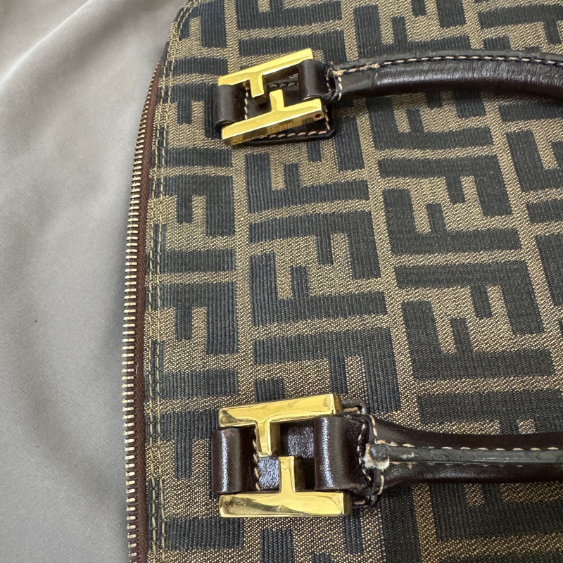 Fendi 老花貝殼手提肩背兩用包（咖）/兩用包/肩背包/手提包/貝殼包-13