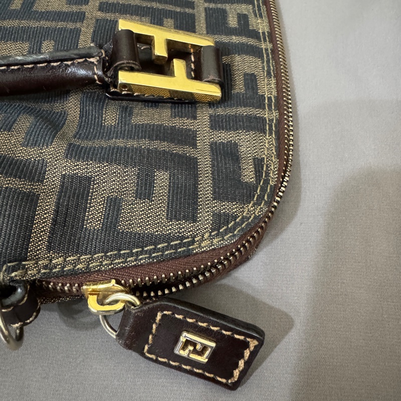 Fendi 老花貝殼手提肩背兩用包（咖）/兩用包/肩背包/手提包/貝殼包-19