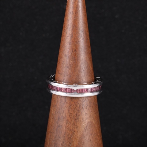 BVLGARI(寶格麗) B.ZERO1 彈簧戒指 單圈鑽 18K白金/鑽石 52 白金 鑽石/18K 粉鑽