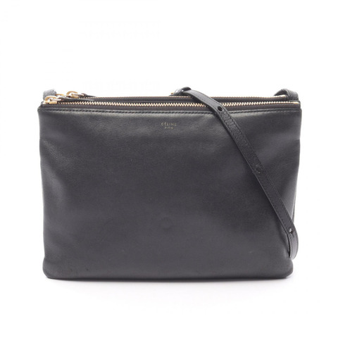 CELINE TRIO LARGE 斜背包 171453 皮革 黑色 二手 女士