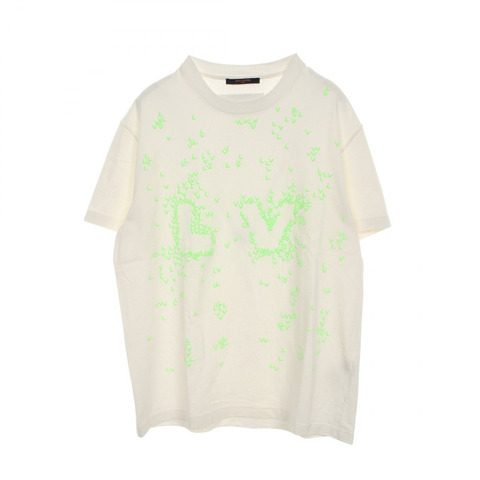 LOUIS VUITTON LV 雙面刺繡 T 卹 棉質 白綠 #L 男款