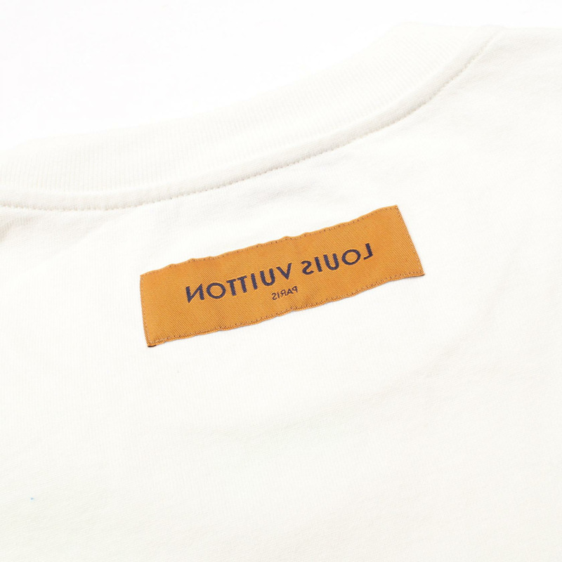 LOUIS VUITTON LV 雙面刺繡 T 卹 棉質 白綠 #L 男款-5