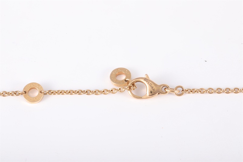 BVLGARI(寶格麗) B.ZERO1 彈簧項鏈 三環扣 18K玫瑰金/黑陶瓷 項鏈 玫瑰金-4