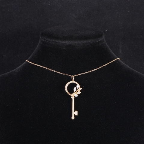 TIFFANY&CO(蒂芙尼)  18K玫瑰金 鑽石 玫瑰金 藤蔓鑰匙項鏈 18K