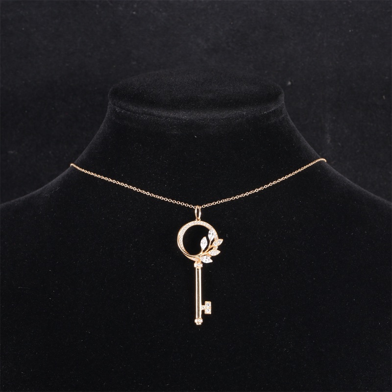 TIFFANY&CO(蒂芙尼)  18K玫瑰金 鑽石 玫瑰金 藤蔓鑰匙項鏈 18K-0