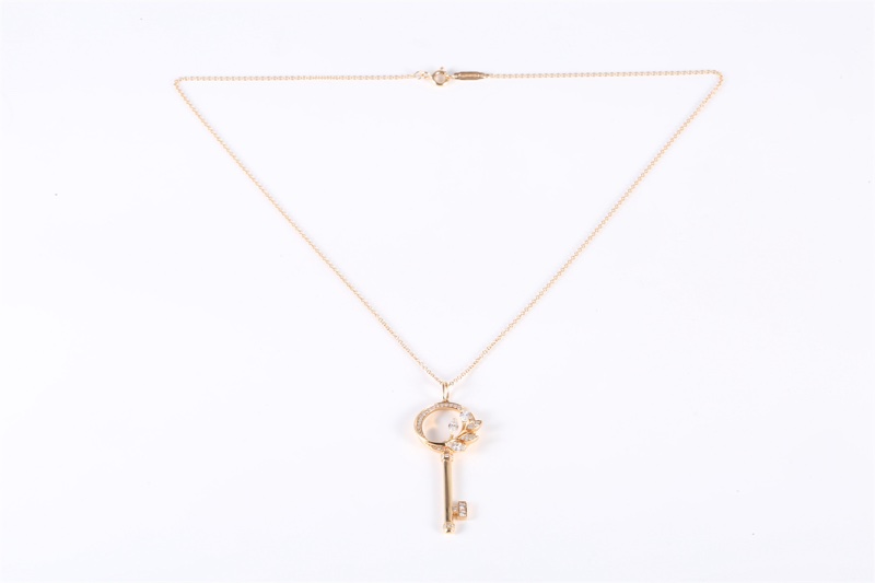 TIFFANY&CO(蒂芙尼)  18K玫瑰金 鑽石 玫瑰金 藤蔓鑰匙項鏈 18K-5
