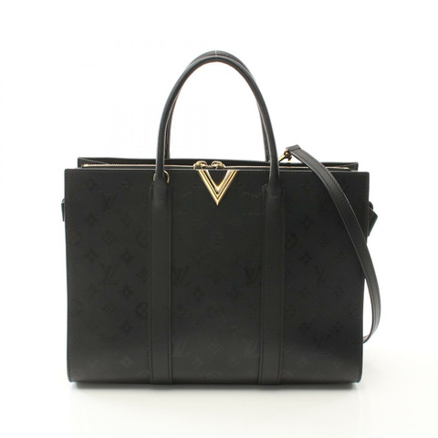 路易威登 Very Tote GM Monogram 兩用包 M42883 皮革 黑色 二手 女士 LV