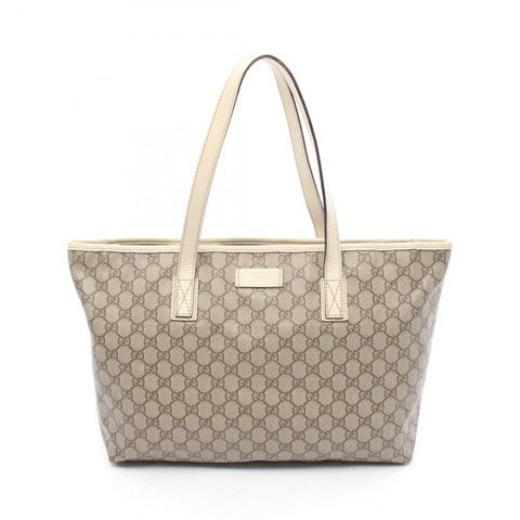 GUCCI GG Supreme 單背包 181084 帆布皮革米白色二手女款