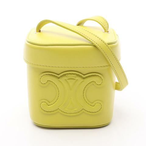 CELINE Cuir Triomphe 小號單肩包 199263DU3 皮革 黃色 二手 女款