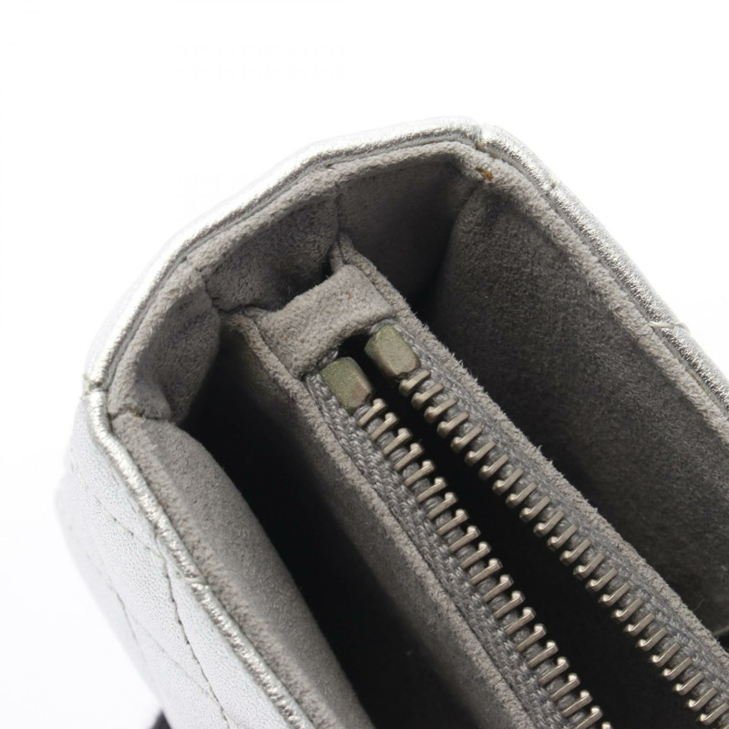 香奈兒 (CHANEL) Matelasse Pouch 手拿包，羊皮材質，銀色，二手，女士款-5