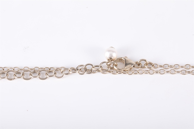 CHANEL(香奈兒) 合金 雙層中國結水鑽珍珠毛衣鏈-4