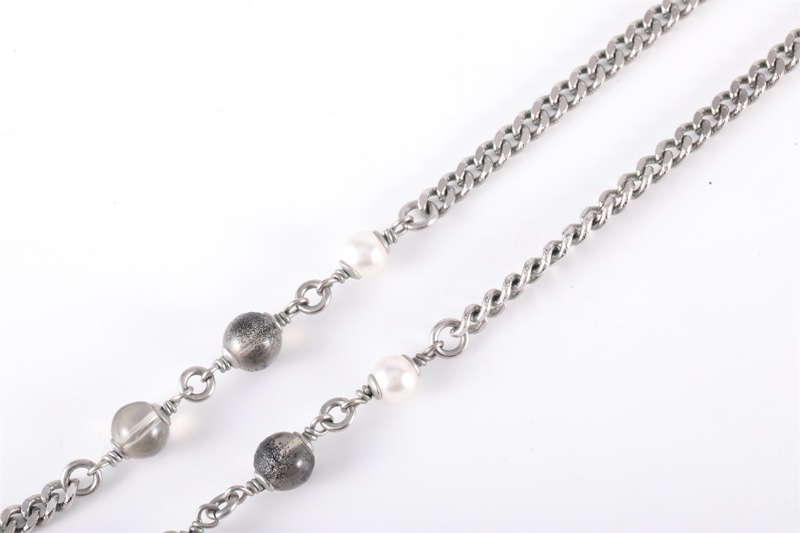 CHANEL(香奈兒)  合金 麥穗小花滿鑽項鏈-3