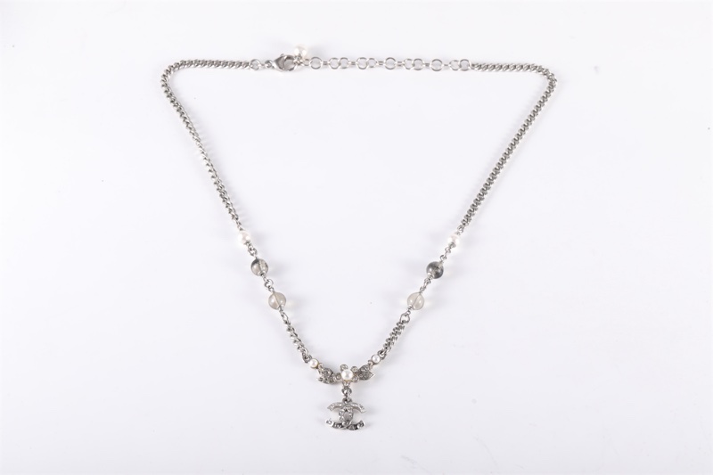 CHANEL(香奈兒)  合金 麥穗小花滿鑽項鏈-5