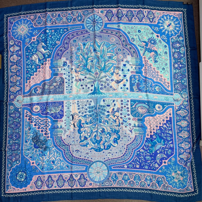Hermes 140cm x 140” cm 羊絨圍巾-1