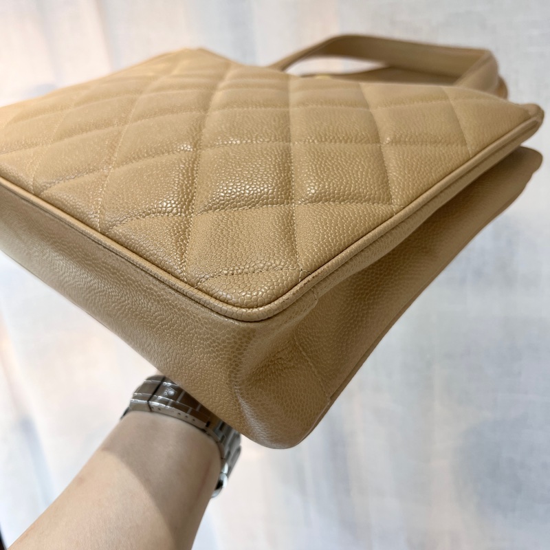 Chanel Vintage Beige Caviar Bag-2