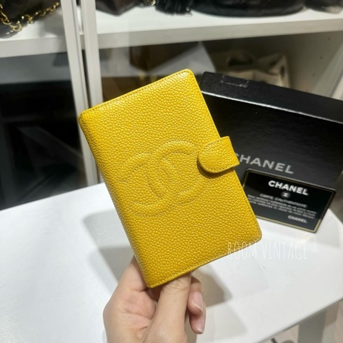 Chanel Vintage Yellow Caviar Agenda
