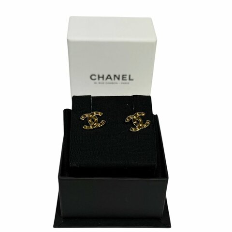 【美收精品】CHANEL金色雙C耳環 3-110