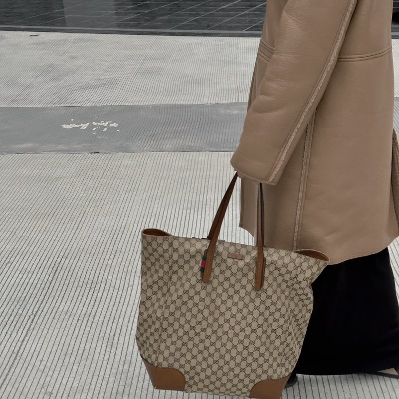 GUCCI 緹花布 手提/肩背 托特包-1